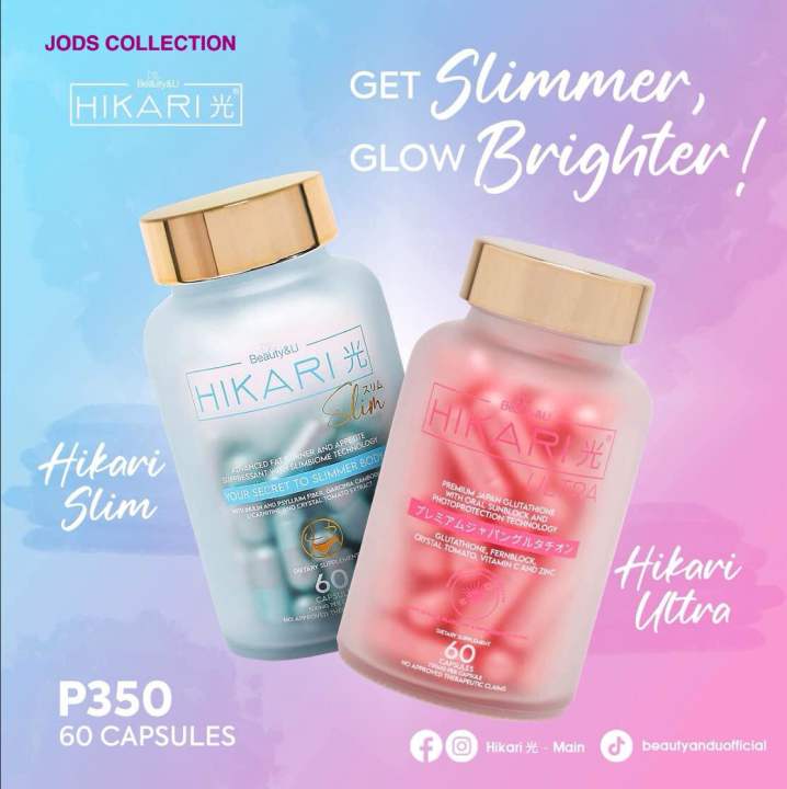 Hikari Ultra Japan Premium Gluthatione/ Hikari Slim by Beauty & U /60  Capsule/ Bottle Hikari Ultra Glutathione Capsules Vitamin E & C Glutathione  Supplement - Lazada | Lazada PH