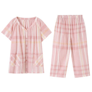 Miiow | Cat Person Summer Pure Cotton Short Sleeve Seven-Foot Loose Breathable Sleepwear Casual Women Simple Home Clothes