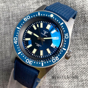 Tandorio | AR Domed Sapphire Tandorio 41mm 62MAS Blue Dial Japan Miyota 8215 ST2130 Automatic Mens Watch Ceramic Bezel Green Lume