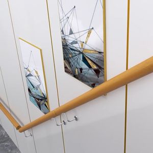 European Style Stair Handrail Guardrail Solid Wood Stair Aisle Nursing Home Bar Dessert Shop Kindergarten Indoor Round Home Railing Matatanda Laban Sa Wall Handrail