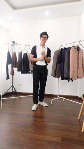 Quần âu nam Hàn Quốc lưng cao Sidetab Quần Tây cạp cao Thời trang (Tặng Hộp Đựng)