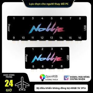 Bộ Điều Khiển Đèn LED Nollie 5V ARGB Không Đồng Bộ Hub Đèn LED USB 9Pin Tín Hiệu RGB Tương Thích OpenRGB Màu Đen Quản Lý Hệ Thống Đèn LED RGB Cho Vỏ Máy Tính