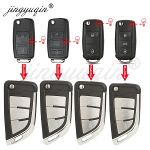 Modified Flip Car Key Shell for VW Volkswagen Tiguan Touran Golf B5 Caddy Passat Jetta Beetle Polo Seat Ibiza Skoda Fabia Superb
