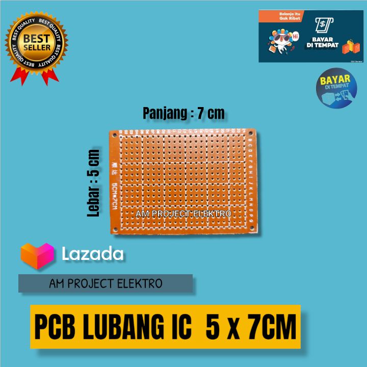 PCB bolong ic ukuran 5 x 7 cm papan pcb 5x7cm | Lazada Indonesia