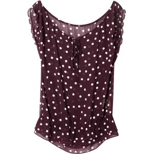 SOLWEIGE | Áo sơ mi voan cổ tròn tay ngắn họa tiết chấm bi kiểu Pháp cổ điển thanh lịch Áo che mỏng mùa hè thường ngày