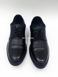 DBFIT Black Genuine Leather Washed Vintage Micro-Crinkle Pointed Toe Dark Pioneer Handmade Heightening Atmosphere Mens Shoes