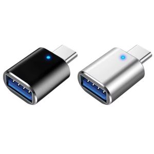 Bộ Chuyển Đổi 2 Chiếc NNBILI USB 3.0 OTG Type-C Sang USB A Cho Macbook Samsung Xiaomi Huawei Đầu Nối Type C OTG LED Truyền Dữ Liệu