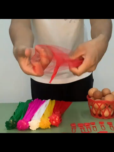 ถุงตาข่ายผลไม้ (แพ็ค 50 ชุด) พร้อมหัวล็อก ถุงตาข่ายเอนกประสงค์ สำหรับใส่ผลไม้ Nylon mesh bag