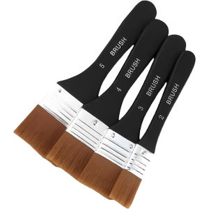 1/4 ชิ้นแปรงทาสี แปรงทาสีสดใสแบบแบนหัตถกรรม Basecoating แปรงทาสีพร้อมที่จับไม้สําหรับอะคริลิค น้ํามัน สีน้ํา