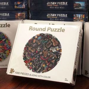 1000 Piece round Puzzle Adult Stress Relief Large Earth Moon Sun High Difficulty Educational Zodiac Constellation Puzzle