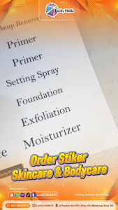 Stiker Label Body Skin Care Transparan 25cm Tahan Air Sticker Waterproof Botol Travel Kosmetik