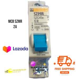 MCB SZMR 2A/2 Ampere listrik PLN/Ampere pemutus arus listrik/MCB SZMR 2 AMPERE/PEMUTUS ARUS LISTRIK.