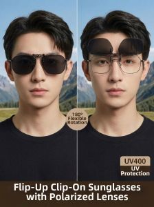 Polarized Anti-Glare UV Protection Clip-on Sunglasses for Driving Outdoors