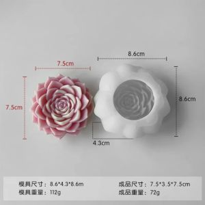 Large Succulent Candle Silicone Mold DIY Plant Flowers Soap Plaster Crafts Resin Mold Handmade Chocolate Candy Cake Baking Tools