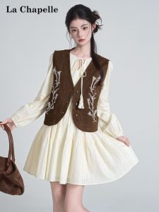 La Chapelle | Bộ Áo Vest Thêu Phong Cách Pháp & Đầm Bohemian Nẹp Eo