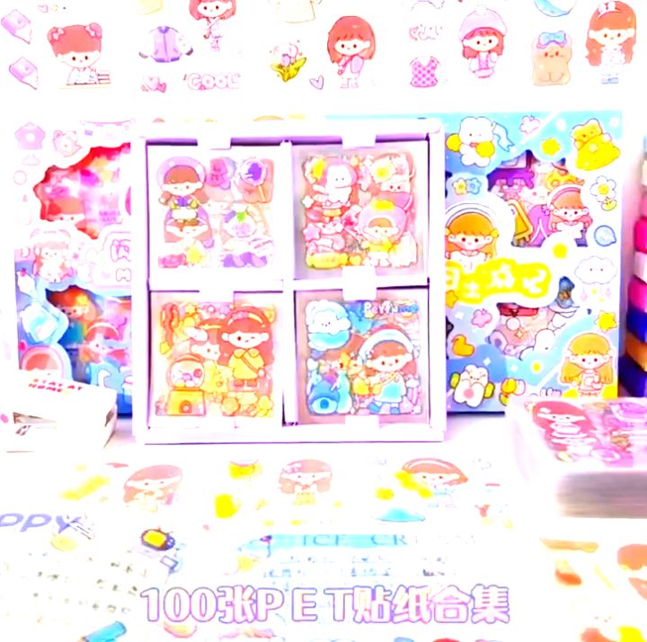 (STICKER ANAK AESTHETIC SERI SENMU) MOTIF TERLARIS KARTUN KOREA MANIS