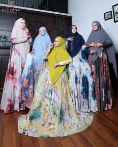 Gamis Syari CLARISSA Syahla Set Syari by ELDEENA SYARI - Lebaran Umroh 100% Realpic