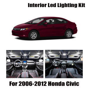 8 Bulbs White Interior LED Car Map Ceiling Light Kit Fit For Honda Civic 2006-2008 2009 2010 2011 2012 Cargo Trunk License Lamp