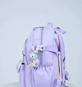 Balo Nữ Balo Học Sinh Tặng Kèm Gấu Bông và Gim cài Có 2 size 40cm và 46cm phù hợp các cấp