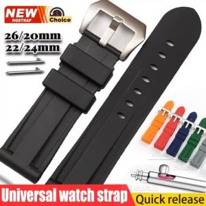 New Quick Release 20/22/24/26mm Sports Silicone Watch Band Women Men Waterproof Wristband Rubber Watch Strap Soft Comfortable
