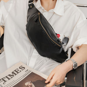 Fashionable Leather Crossbody Chest Bag for Men Casual Street Style Small Backpack Single Shoulder Sling Bag Leisure Korean Version