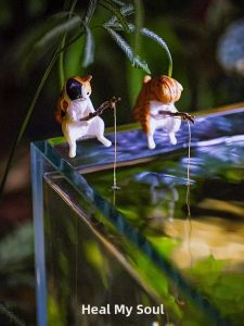 CHONGXIAOSHUAI | Creative Hanging Cat Ornament Aquarium Decor