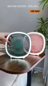 Quạt Mini Tích điện Treo Tường để Bàn 3 Tốc độ Gió Nhỏ Gọn Thiết Kế Sang Trọng Quạt Bàn Văn Phòng - LAMJAD STORE