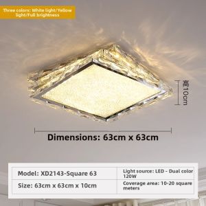 Full Spectrum Eye-Protective Crystal Ceiling Light Circular