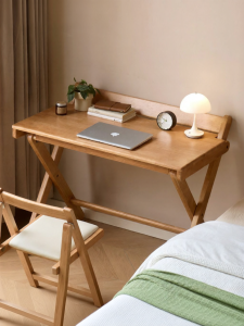 WEISHA | Folding Solid Wood Desk Home Office Table