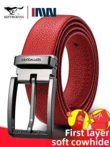 SEPTWOLVES | Red Belt Genuine Leather