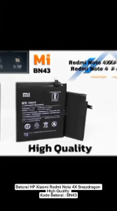 Baterai Batre Xiaomi Redmi Note 4 atau Xiomi Note 4X Snapdragon BN 43 BN43 ( REDMI NOTE 4X SNAPDRAGON )