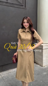 Đầm thiết kế BEMINE cổ sơ mi dáng chữ A phù hợp đi làm-B720
