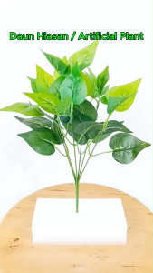 Artificial Tropical Leaf Pothos Plant 35cm / Daun Keladi Hiasan Hijau Hand Bouquet/ Artificial Green Plant Home Decoration Rumah Dekorasi & Wedding & Pelamin / 仿真叶子