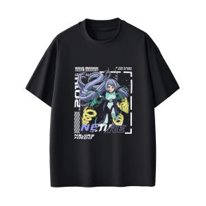 Bandai | Anime My Hero Academia T-shirt Kawaii Cute Nejire Hado Graphic T Shirts Men Women Casual Soft pure Cotton Crewneck Tshirt
