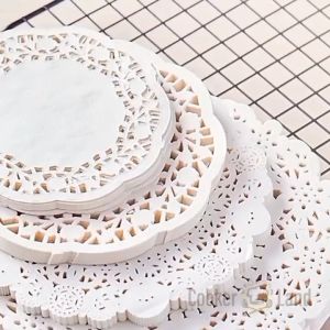 150 Pcs Round Lace Paper /Dolly Paper/Doily Paper/White Food Grade Doylies Paper/Kertas Minyak/花边纸