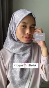 Coquette Ribbon Trending Design Hijab Tudung Bawal Premium Cotton Voile Bidang 45