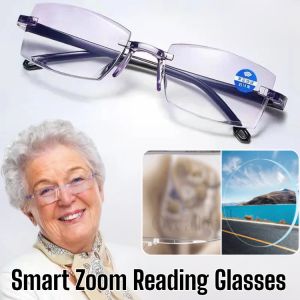 Smart Automatic Zoom Reading Glasses Anti Blue Light HD Presbyopia Glasses