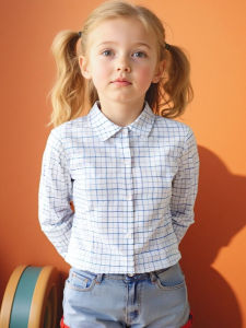 Eaton School Uniform Plaid Long Sleeve Shirt British Style Boys Girls Students Base Layer Middle Large Children Dress Code Campus