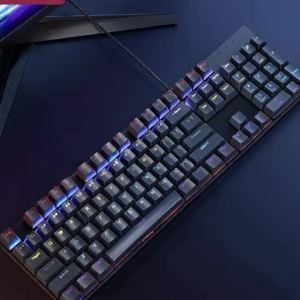 NEXUSCLICK K104 Full Size 104 Keys Mechanical KeyboardWired Ergonomic Gaming Keyboard with Colorful RGB Backlight for PC Office