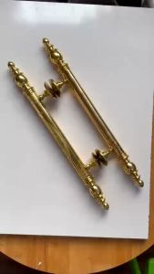 Cỡ Đại_Tay nắm đồng Tay trúc đặc lắp Cổng to Cửa Lớn Đẹp Phi 24 dài 40cm - Loại trơn & Hoa văn