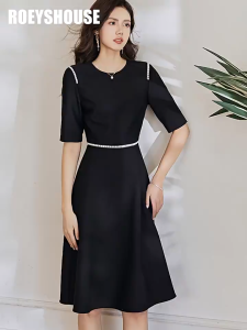 Đầm Xòe Đen Viền Ren Thanh Lịch Quý Phái Chuẩn Gu Doanh Nhân Thành Đạt