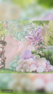 Fairytale Butterfly Balloons Party Decorations Set Pastel Rainbow Latex Balloon Butterfly Foil & Shimmery Stickers Decoration For Dreamy Girl Birthday Wedding Anniversary Party Decor
