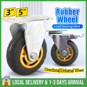 Office Chair Caster Wheels Replacement 3" 5" Heavy Duty Rubber Wheel Roller with Brake Swivel Wheel Easy Move Roda Perabot