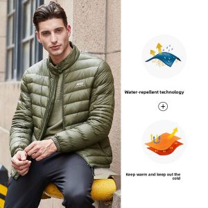 Jeep | Jeep Graphene Down Jacket Lightweight Breathable Outdoor Camping Windproof Warm Short Quilted Coat Mens Travel Winter Outerwear