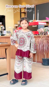 Alysa Set - Setelan Baju Dan Celana Rayon Premium Anak Perempuan Viral 2025 Usia 4-10 Tahun