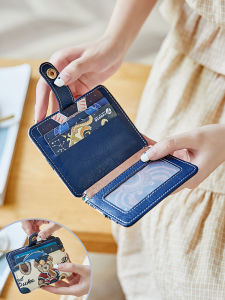 Small Card Holder Womens Small and Ultra-Thin Mini Wallet Womens Large Capacity Cute Korean Driving License Card Sets Document Package