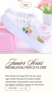 Sepatu Sneakers Anak Perempuan Laki Laki Pororo Sekolah SD TK Cewe Kekinian Terbaru Import Gaya Korea Umur 3-11 Tahun