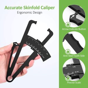 Body Fat Caliper Fat Measure Clipper Combo with Body Fat Percentage Measure Chart Measuring Body Fat for Men and Women