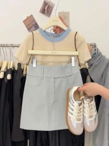 Summer Clothes Matching a Set of Milk Series Dopamine Suit Female Fashion Younger Short Sleeve Coat Skirt Korean Drama Two-piece Set