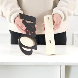 1PC Khung Ảnh Chữ Cái Bằng Gỗ Màu Đen Đơn Giản Trang Trí Để Bàn Cho Ngày Của Cha Ngày Của Mẹ Phong Cách Hiện Đại Hình Dạng Không Đều
